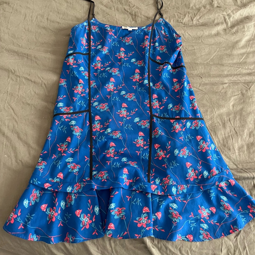 Thakoon mini dress blue and red floral size 12